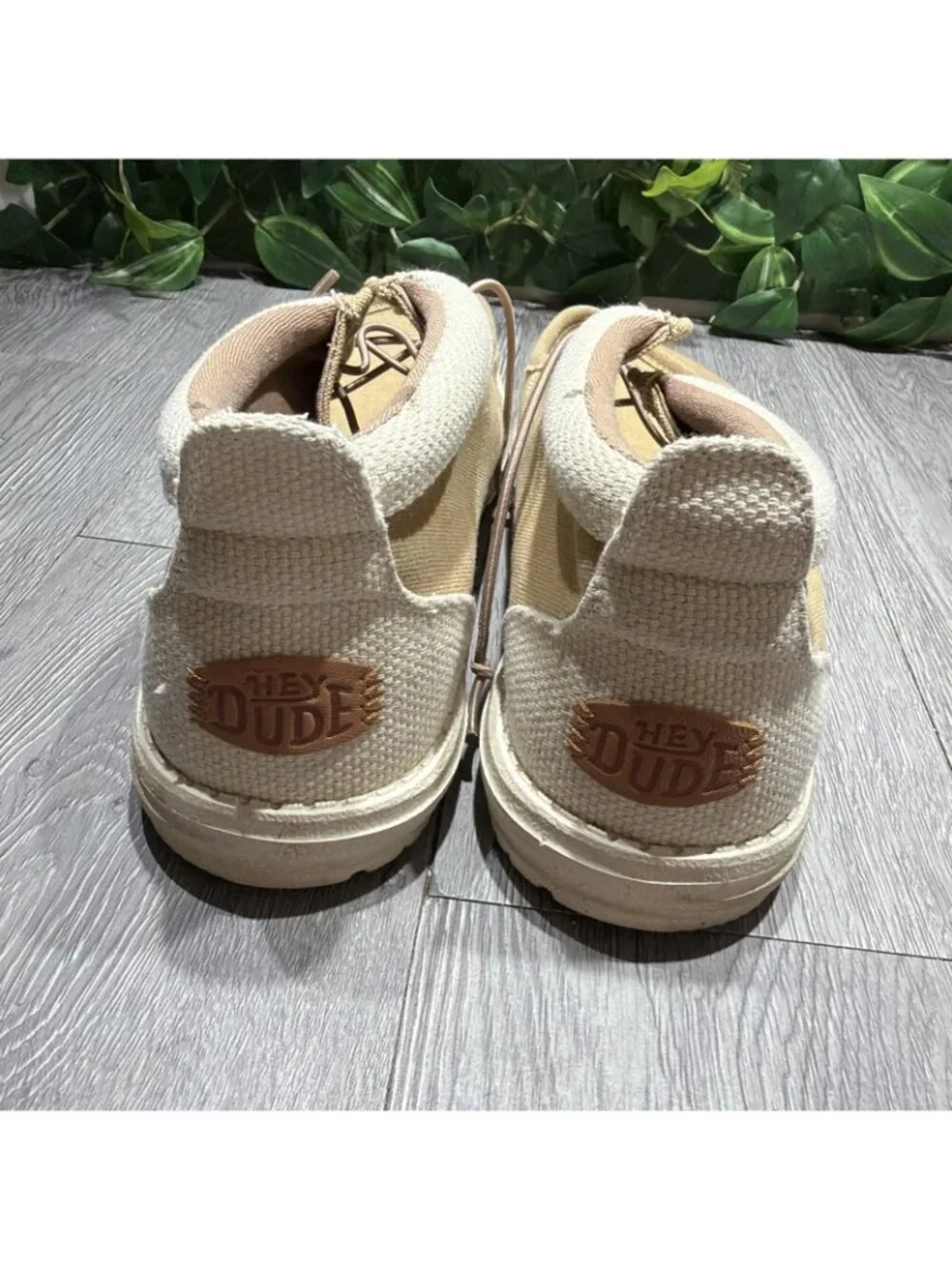 Hey Dude Wally Mid Salt N Stone Casual Boots Shoes Tan White Mens Size 14